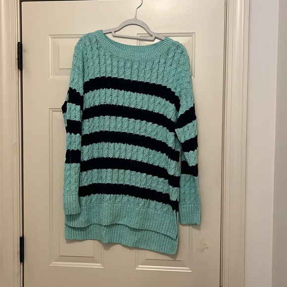 Anthropologie Pilcro Blue Longline Stitch Sweater/NWT/M - Picture 13 of 14
